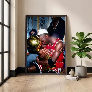 Michael Jordan Poster 1991 Champs Trophy Art Iconic Basketball Legend Print Sports Fan Decor Vintage Wall Gift Poster Unframed HD Print Home Office Decor Unique Trendy Gift