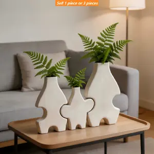 Scandinavian Minimalist Ceramic Vase, Modern Home Decor, High Aesthetic Floral Container, Living Room Bedroom Desk Decoration, Artistic Water Culture Display