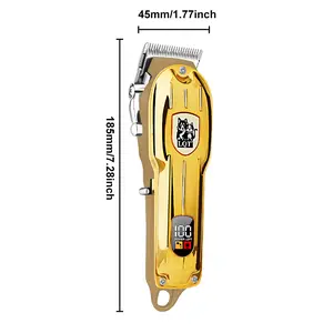 LQT Professional Stainless Steel Pet Clippers for Dogs & Cats, 55dB Low-Noise Trimmer with Digital Screen LED Display, 1-Click Easy USB Rechargeable, Adjustable Length & 4 Guide Combs for All Breeds, Easy One-Click