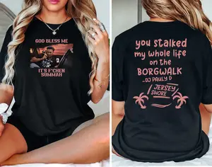 God Bless Me Jersey Shore Shirt, It's Fxxker Summah T-shirt, Funny Tee, Gift for Fans, Vintage Cotton, Full Sizes, For Men, For Women