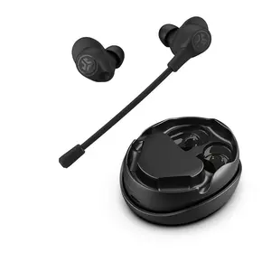 JLab Work Buds True Wireless Earbuds with Detachable Boom Mic, Black, 55+ Total Hours Playtime, USB-C Charging Dock