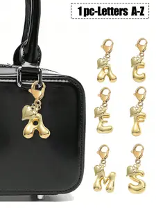 Cute Bubble Letter Necklace Pendant, Lucky Crystal Heart Charm, Shiny Alloy Bag Backpack Accessory, Perfect Gift for Women and Girls