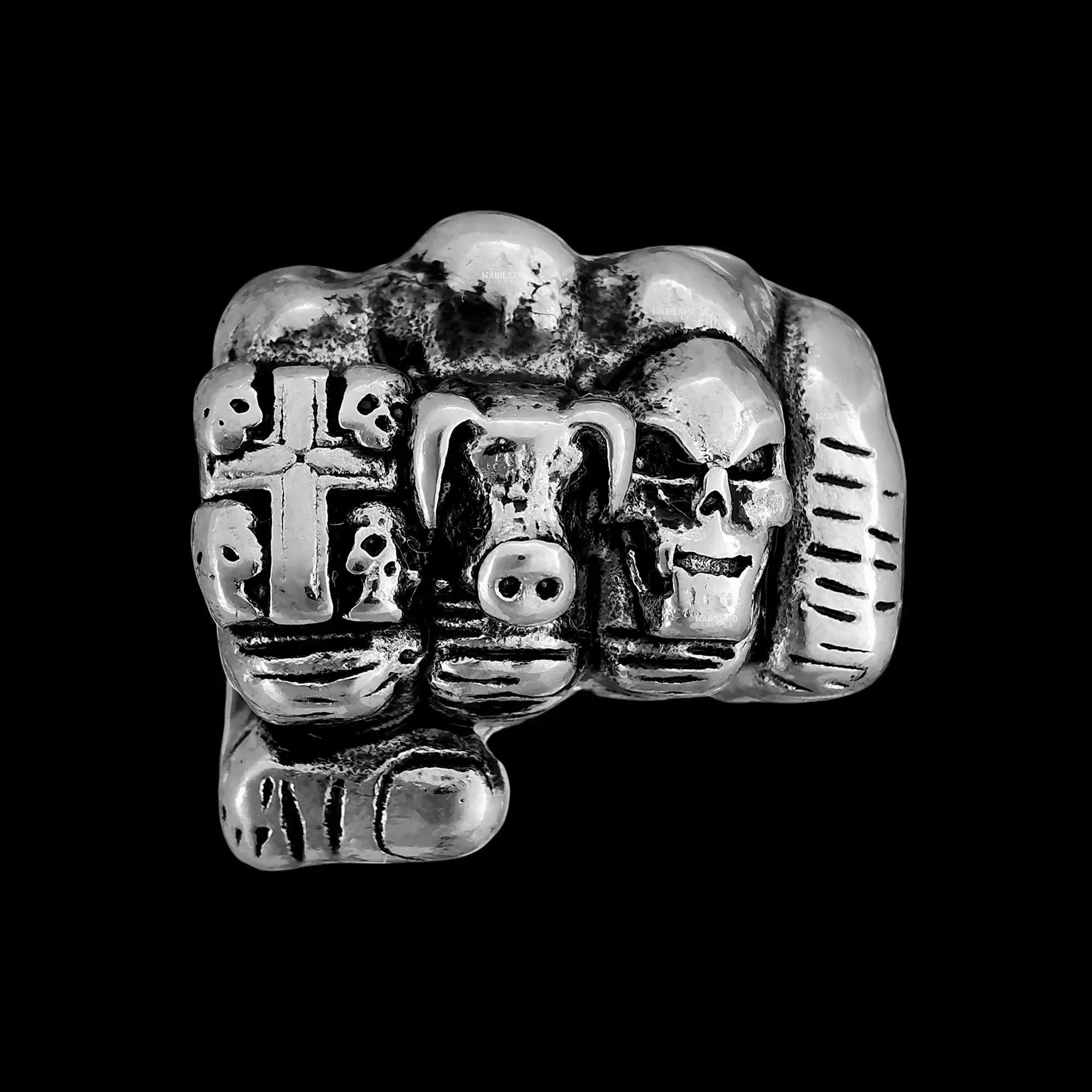 Stainless Steel Eddie's Fist of Defiance Ring