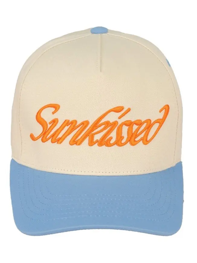 C.C SUNKISSED Lettering Embroidered Two Tone Cotton Baseball Cap Snapback Trucker Hat