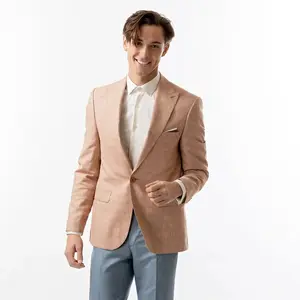 Slim Fit Blazer Peach And Cream