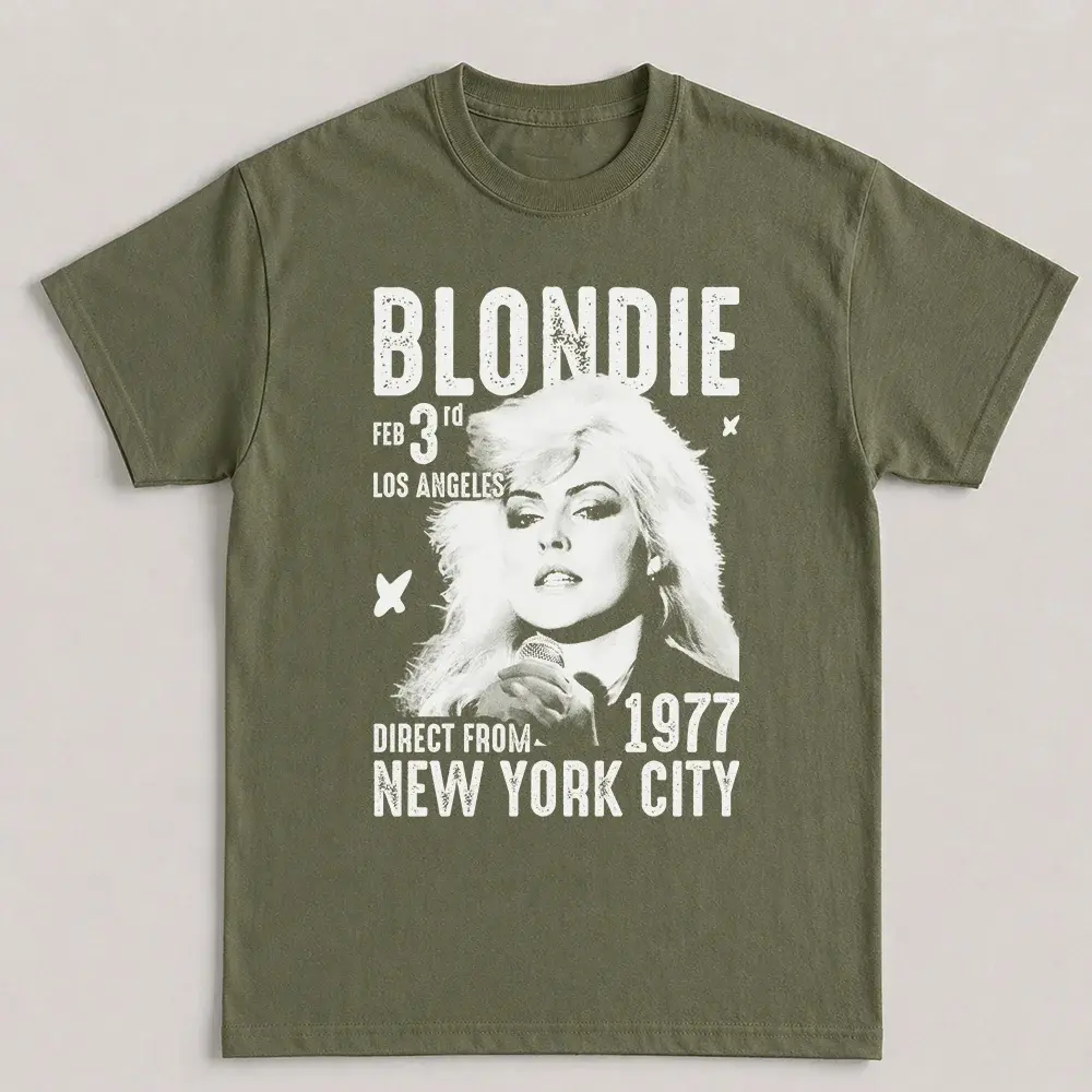 Blondie Vintage Graphic T-Shirt – Debbie Harry 1977 New York City Concert Fan Tee