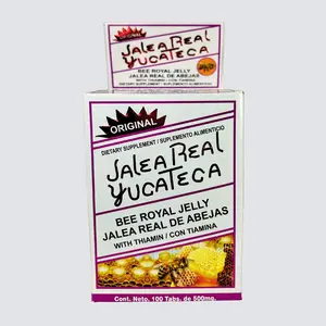 La-Fuerza de Salud Jalea Real Yucateca Bee Royal Jelly with Thiamin 100 Tablets of 500mg
