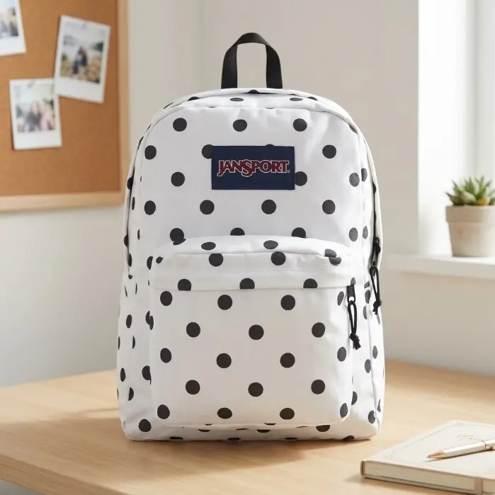 jansport big student backpack Classic Suede Bottom LetterPatch College Backpack Large Capacity 15 Inch LaptopStudent Daypack With Side Water Bottle Pocket