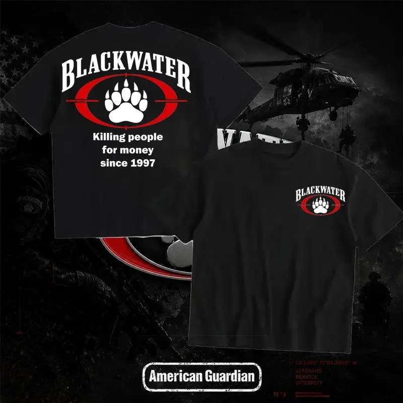 American Guardian Blackwater Logo Since 1997 T Shirt Men's Retro Tactical Logo Graphic Tee Outdoor Sports Apparel Gift Men