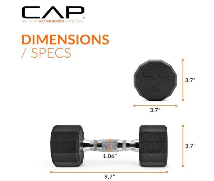 Rubber Hex Dumbbell – Durable Hand Weight for Strength Training, Muscle Building & Home Gym Workouts (Single)