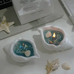 Sea Shell Scented Candle Gift Set, Aromatherapy Relaxing Ambiance Decorative Home Fragrance, Perfect Present for Women & Mother
