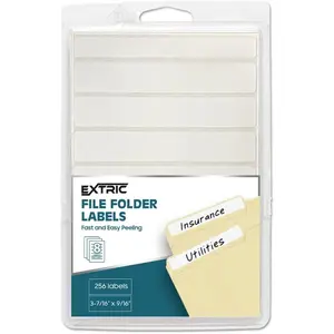 File Folder Labels-32 Sheets, 256 White Stickers for File Folders