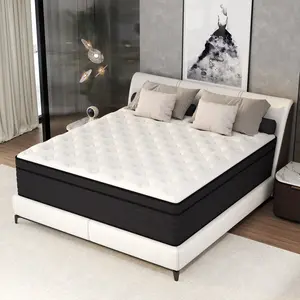 BOMASS 12/14 Inch Twin Full Queen King Size Mattress Gel Memory Foam Hybrid Individual Pocket Spring Bed in a Box Medium Firm Body Support
