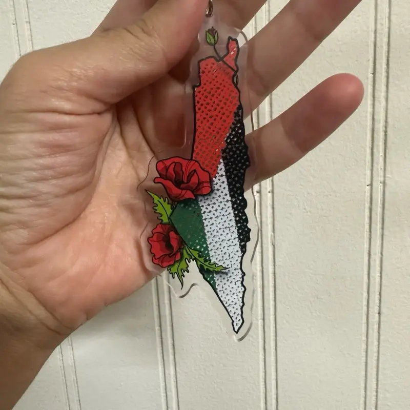 Palestine map Poppy Keychain