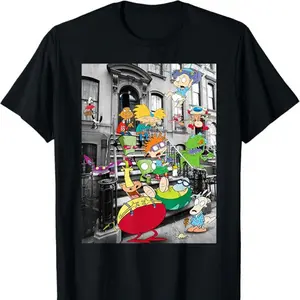 Nickelodeon Classic Nicktoons Hanging On Stoop T-Shirt