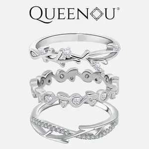 【926】Springtime greenery and new branches Synthetic Moissanite Rings