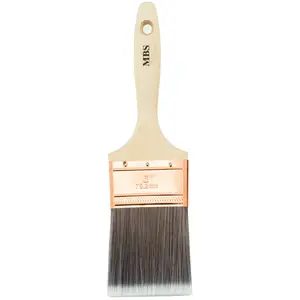 MBS 3" Flat Brush, Premium Series, Wood Beaver Handle – import_2021_10_29_212114, Paint Brush
