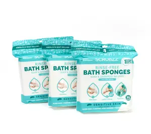 SCRUBZZ Rinse Free 75 Piece Sensitive Skin Shower Sponge