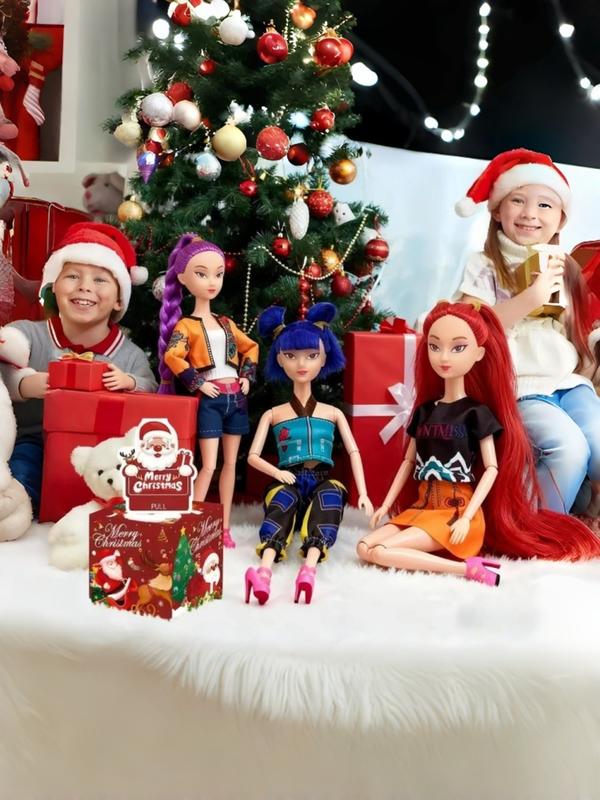 Kpop Demon Hunter Rumi Mira Zoey Doll, 11.5 Inch Jointed Moveable Figure, LED Light & Music Collection Desk Decor Gift