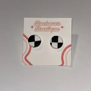 Black and White Checkerboard Earrings