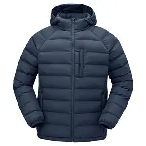 YSENTO Men's Lightweigh Puffer Jacket Insulated Hooded Work Jacket Water-Resistan Casual Winter Coat for Hiking Camping