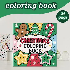 New Christmas Coloring Book, Thickened Coloring Book, Hot Selling Coloring Book, Ideal for Holiday Fun, Perfect Gift Idea