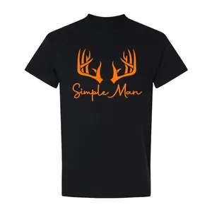 Simple Man T-Shirt Deer Design Hunting Mens Unisex Tee for Outdoor Adventures Comfortable Fabric Versatile for Hunting Hiking