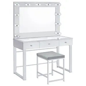 Umbridge Upholstered Square Padded Cushion Vanity Stool