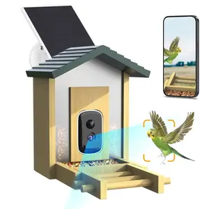 KOATLEE Smart Bird Feeder with Camera - AI Species Identification, Solar Powered Wireless Outdoor Camera, 1080P HD Video Birdhouse, Large Seed Storage, Free App for Nature Watching Gift