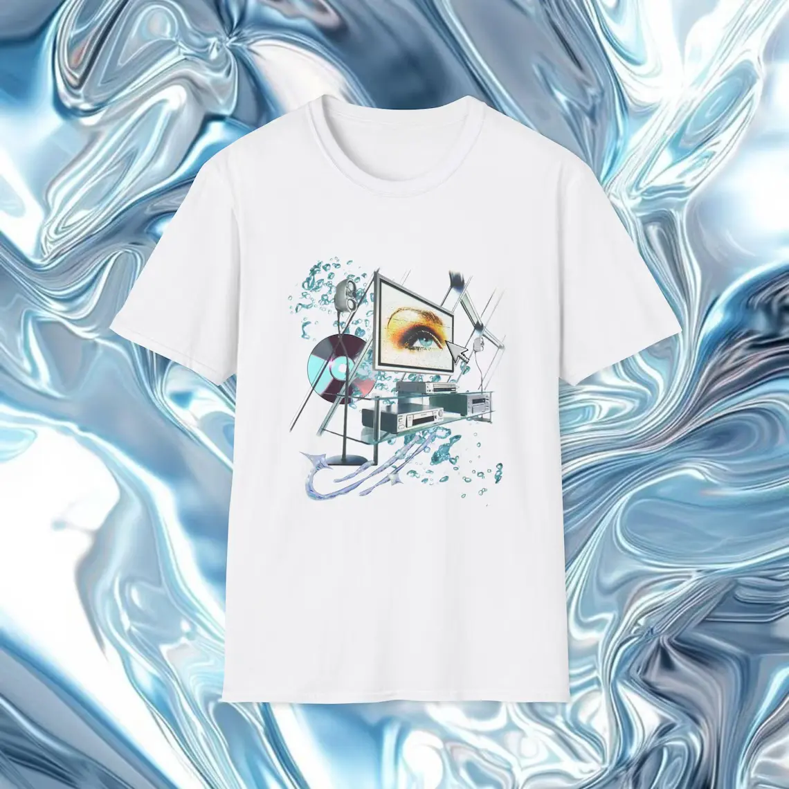Cybercore Alt Clothes | Y2K Futurism Techwear T-Shirt | 2000's Nostalgia Webcore Clothing | Cybergoth Aesthetic | Nostalgiacore T-Shirt Tired People