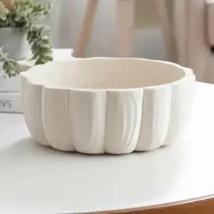 White Paulownia Wood Scalloped Bowl