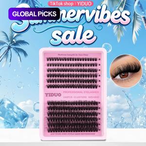 10-20mm mixed individual cosmetic false lashes clusters, 240pcs/234pcs/300pcs/308pcs/set volume curly thick fake eyelashes, makeup enhancement lashes clusters kit, cosmetic for gift, eyelash extensions, hybrid lash set,   eyelash falsies