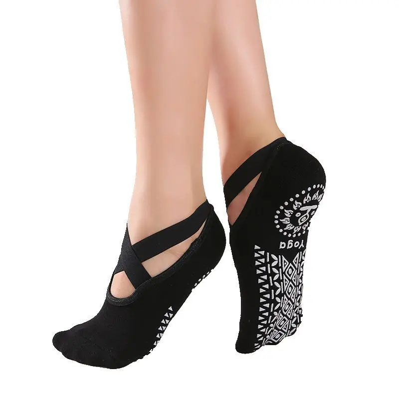 Grip-Perfect Cross Belt Yoga Socks foot support sock-=%2= elastic=%2=-=%2= strap=%2= Stronger Women's Non-Slip