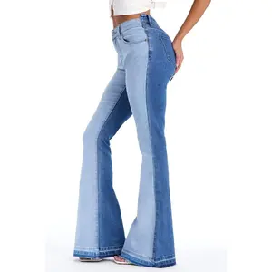 She's A Gemini Two Tone Bell Bottom Jeans - Medium Wash A