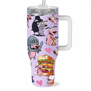 Courage The Cowardly Dog Tumbler 40oz & 30oz, Retro Cartoon Fan Drinkware For Men Women, Nostalgic 90s Animation Gift Idea | 270326.C00745.ID03