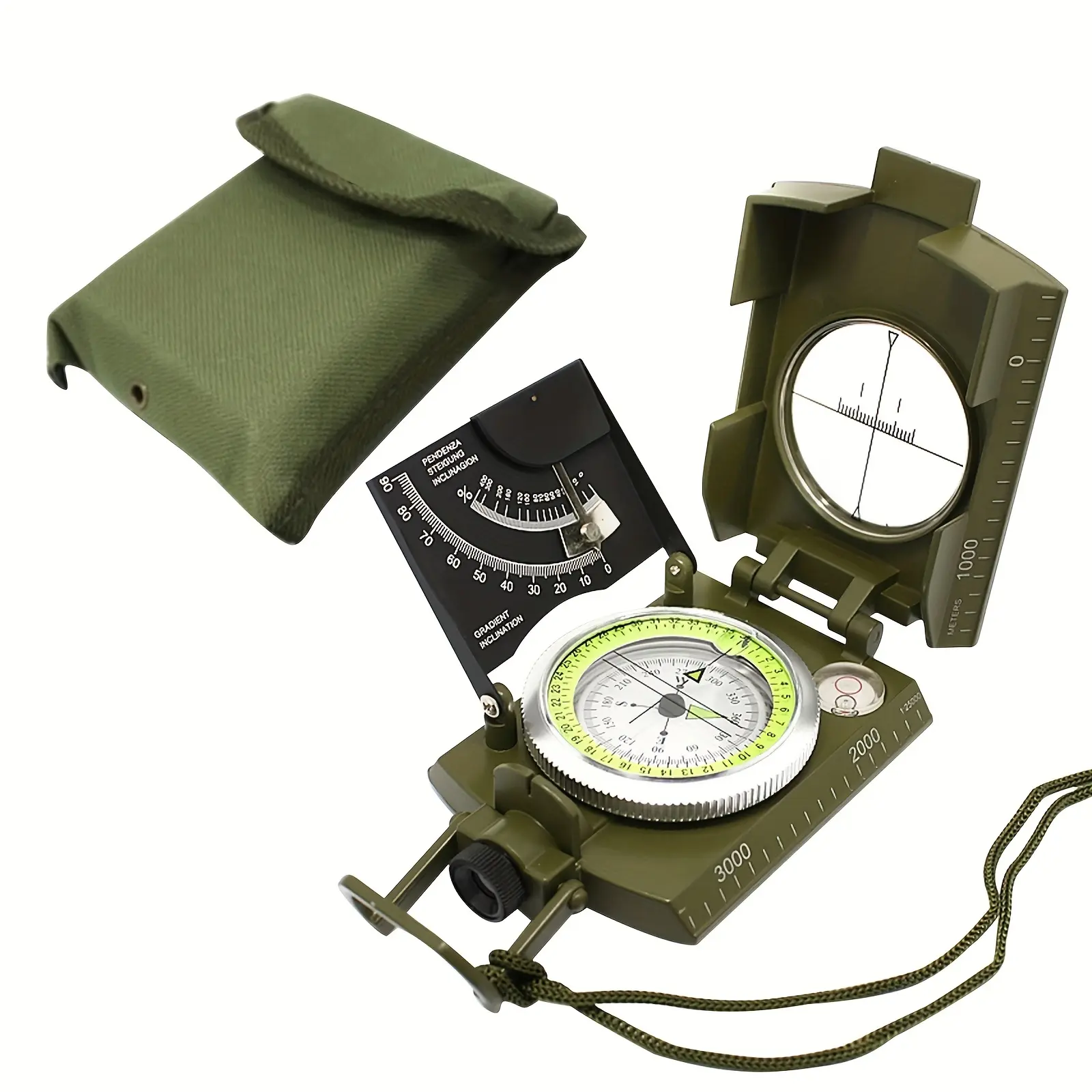 Luminescent Face Compass with Anti-Fog Lens - Multifunctional, Waterproof, Accurate GPS & Navigation Tool for Hiking, Outdoor Sports
