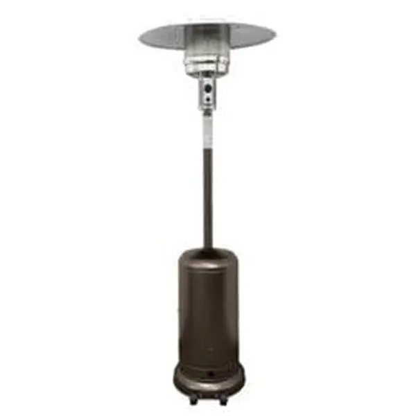 AZ Patio Heaters HLDS01-W-CG Hammered Bronze Patio Heater - 87 in. Tall, Regulator, 10 Hours Runtime, 20 sq. ft. Great Coverage Area, Anti-Tilt Devices, Burner Cover, Wheels for Easy Mobility, Safe to Operate, for Year-Round Entertaining