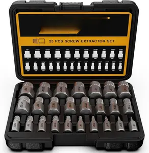 Screw Extractor Set, 25 count Easy Out Bolt Extractor Set, Multispline Screw and Hex , for Removing Broken Studs, , Screws, 1/8 Inch to 7/8 Inch in 1/32-Inch Increment, Tools Gifts for Men