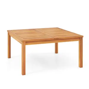 COSTWAY - 35.5 Inches Patio Solid Acacia Wood Coffee Table Side Table