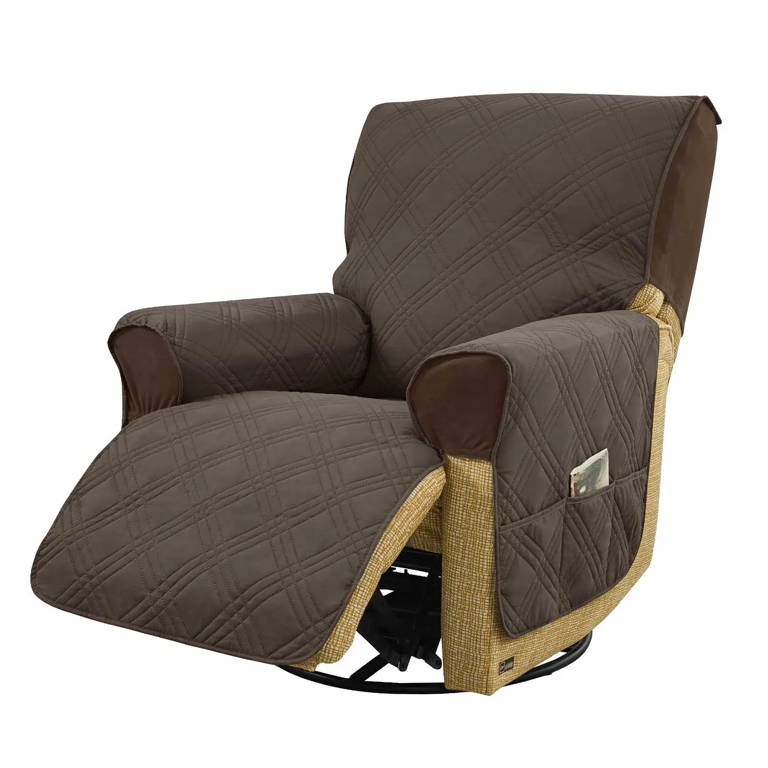 Waterproof Recliner Cover with Pockets, Non-Slip & Washable Chair Slipcover for Pets, Stretch Fabric for Power Lift Recliners, Couch Sofa Protector