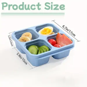 Microwave Safe PP Plastic Food Storage Containers, Leak-Proof Design, Set of 4, Durable & Reusable, Stackable Lunch Container Ideal for Kitchen Use