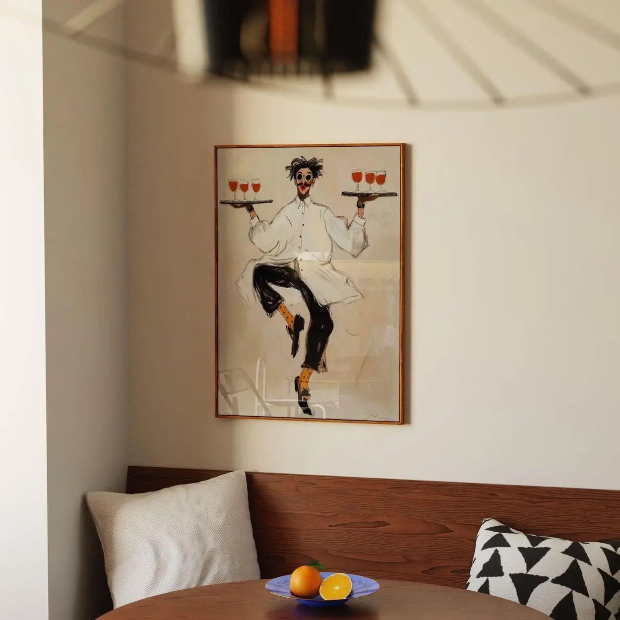 Dancing Sommelier Wall Art Wine Lover Poster Eclectic Home Decor Y
