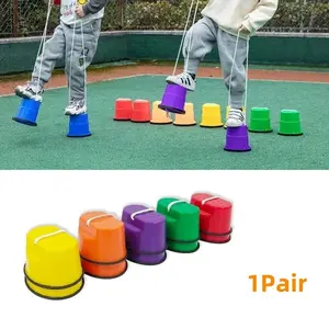 2-Pack Kids Stilt Walkers - Adjustable Rope, Durable Plastic, Lightweight Balance Training Toys for Coordination & Motor Skills Development, indoor sensory integration, outdoor sports toys