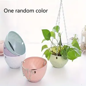 1 Piece Random Color Flower Pot Set, Includes Planter, Water Tray, Drain Plug, Hanging Chain, Indoor Outdoor, Garden Decor, Hanging Planters, Space Saving, Versatile