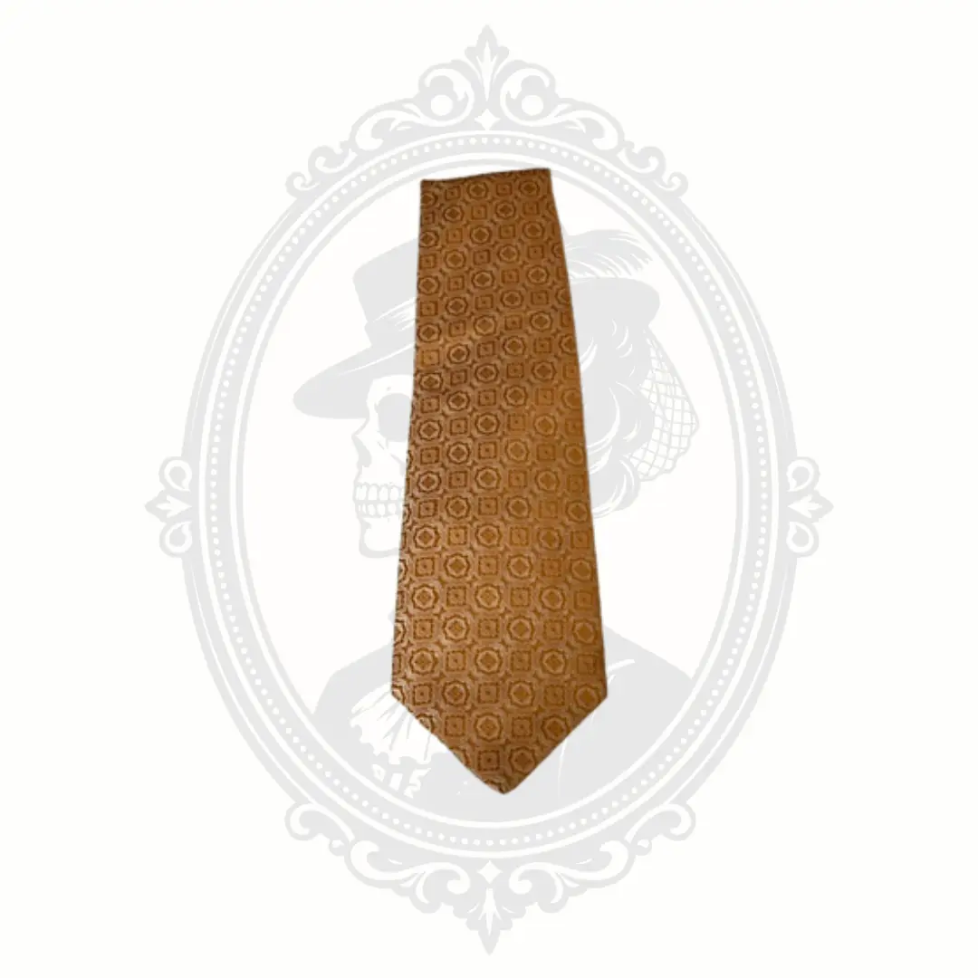 Vintage Superba Gold Geometric Necktie 100% Dacron Polyester Men's Tie