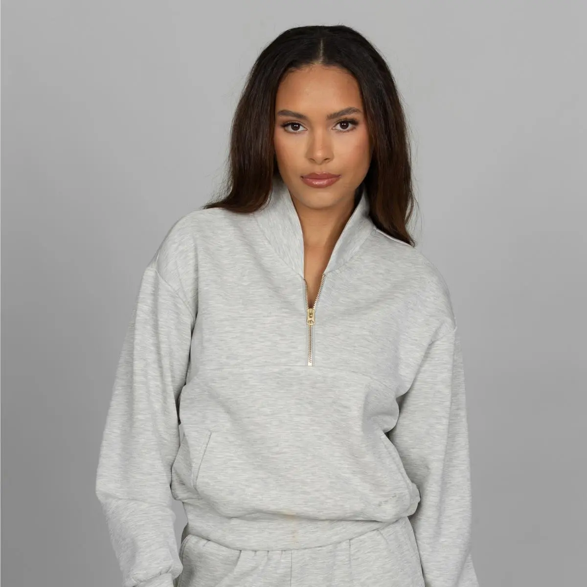 Heather Grey LuxeSoft Lounge Quarter Zip