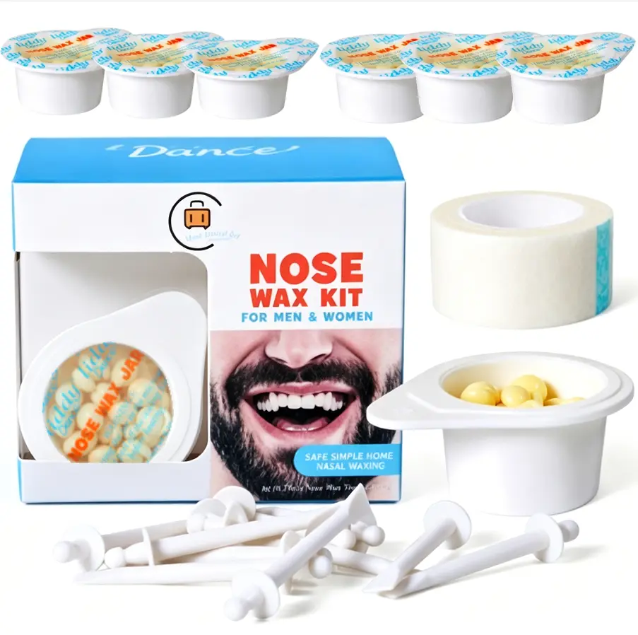 Nose Wax Kit for Men & Women | 6 Pcs 8g Nose Wax, 12 Applicators  | Painless Nasal & Ear Hair Removal | Fast 3-Min Removal | Safe Hair Remover Kit for Nose & Ear Hair | Waxing Kit for Men