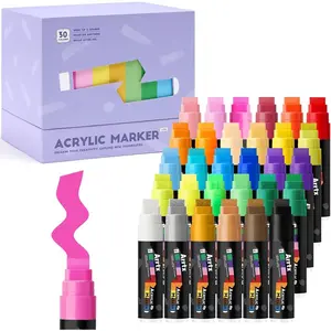 Poster Markers 30 Colors,15mm Wide Tip   Markers Set, and Permanent  Pens for Rock Painting,Poster,Ceramics,Fabric and Outdoor Paintings