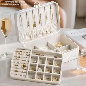 Travel Jewelry Box,Jewelry Travel Case,1/2 Layer Jewelry Organizer for Necklace Earring Storage Birthday Gifts for Mom Girls Women,Jewelry Holder Organizer,Jewelry Storage Unit