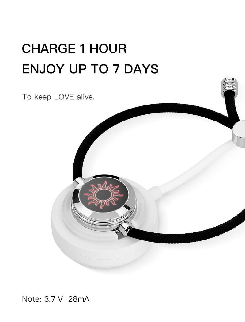 【emotional smart jewelry】totwoo Long Distance Touch Bracelets with Sun&Moon Functional Love Connect Gift For Boyfriend or Girlfriend or your Family